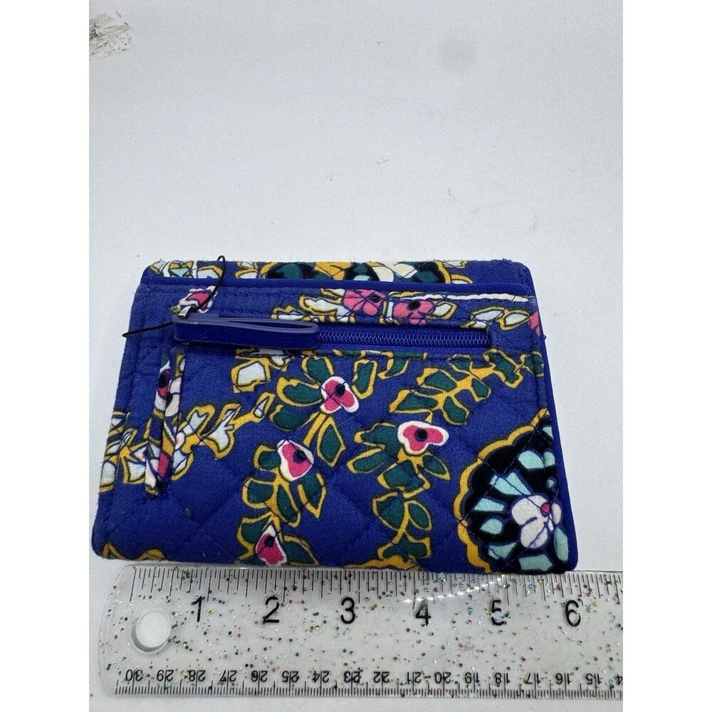 Vera Bradley Riley compact wallet RFID All Together Colorful Trifold - Picture 4 of 10